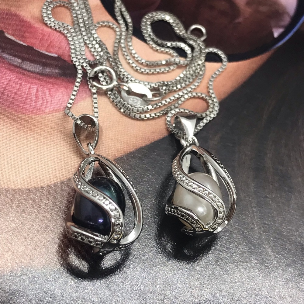 Natural Freshwater Pearl S925 Necklace - Picture 1 of 4
